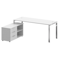 Стол METAL SYSTEM DIRECT рабочий руководителя с опорной тумбой L  БГ.СРТ-5.7L  1900*1520*750